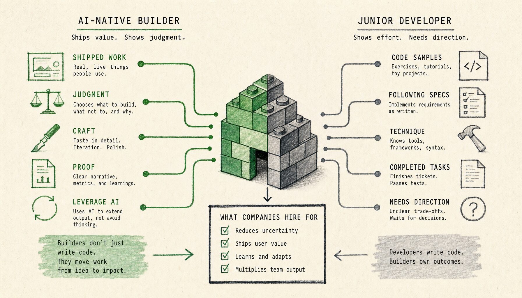 AI Native Builder vs Junior Developer: Positioning | Provn