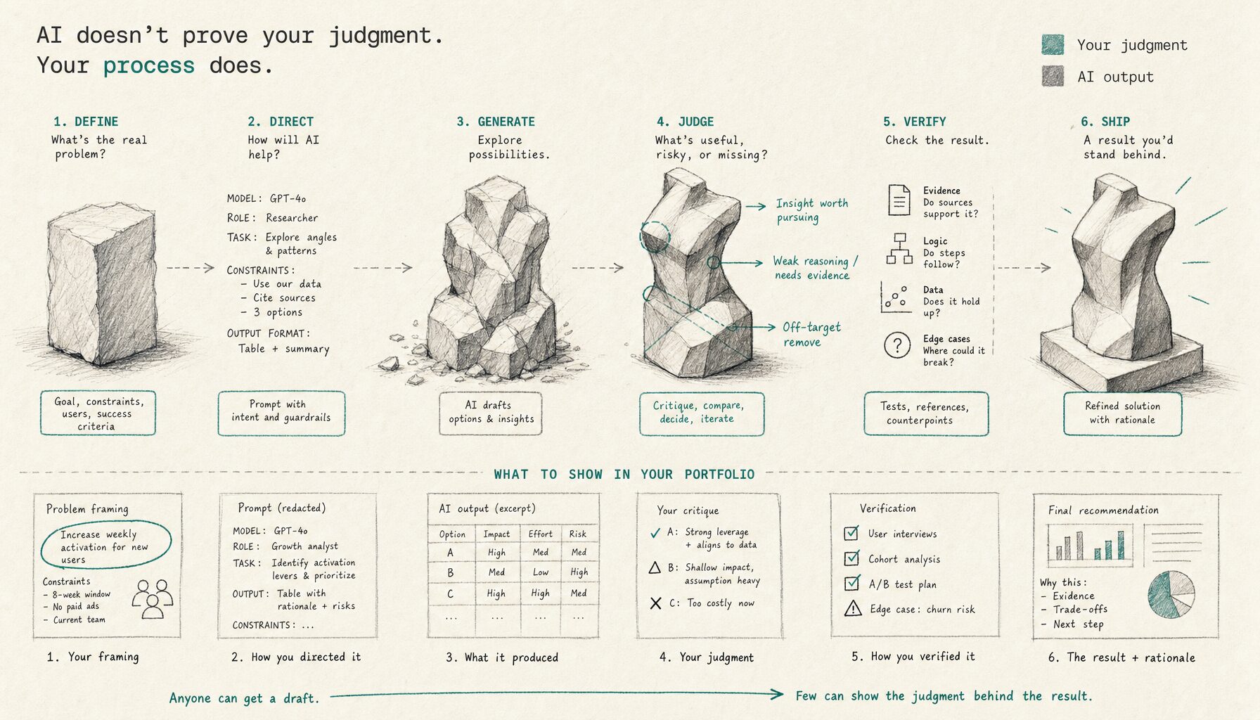 Show AI Judgment in a Portfolio - Provn AI Career Hub | Provn