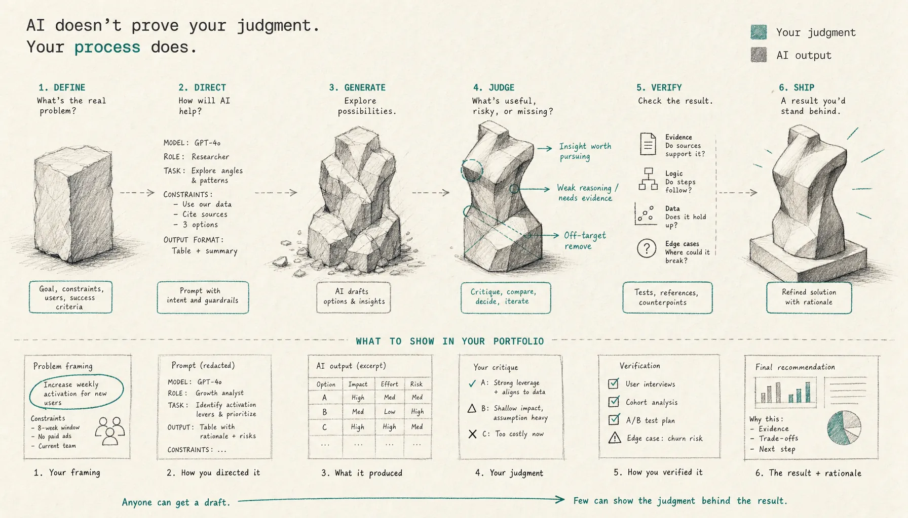 Show AI Judgment in a Portfolio - Provn AI Career Hub